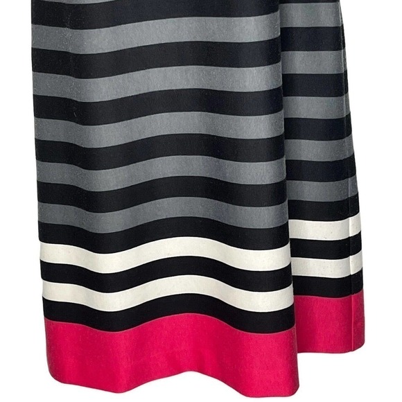 Eliza J Women's Size 6 Knit Dress Shift Stretch Charcoal Gray Stripe Pink Accent - Picture 3 of 9